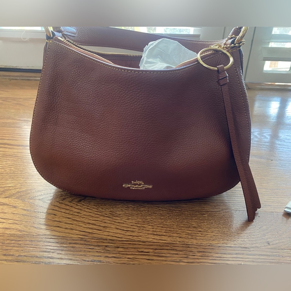 Coach Rich Brown Leather Hobo Bag